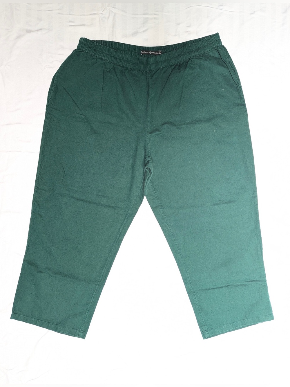 Gudrun Sjoden Green Linen Cotton Pull On Pants XL